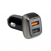 Promate Scud-30 Car Charger Dual USB 30W QC 3.0 - зарядно за кола с два USB изхода и QuickCharge 3.0 технология за бързо зареждане (черен)