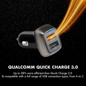Promate Scud-30 Car Charger Dual USB 30W QC 3.0 - зарядно за кола с два USB изхода и QuickCharge 3.0 технология за бързо зареждане (черен) 2