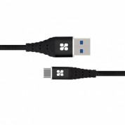 Promate NerveLink-C USB-C Cable 15W - кабел с въжена оплетка за устройства с USB-C порт (120 см) (черен) 