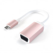 Satechi Aluminum USB-C to VGA Adapter - адаптер за свързване от USB-C към VGA (розово злато)