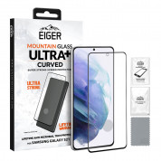Eiger Mountain Glass Ultra Plus Tempered Glass - калено стъклено защитно покритие с извити ръбове за дисплея на Samsung Galaxy S21 (прозрачен)