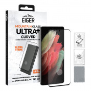 Eiger Mountain Glass Ultra Plus Tempered Glass - калено стъклено защитно покритие с извити ръбове за дисплея на Samsung Galaxy S21 Ultra (прозрачен)