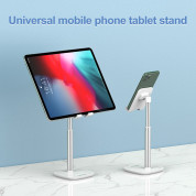 Choetech Adjustable Desk Phone and Tablet Holder - универсална разтягаща се поставка за бюро и гладки повърхности за смартфони и таблети (бял) 5