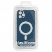 Tel Protect MagSilicone Case - силиконов (TPU) калъф с вграден магнитен конектор (MagSafe) за iPhone 12 mini (тъмносин) 5
