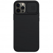 Nillkin CamShield Silky Magnetic Silicone Case - силиконов (TPU) калъф с MagSafe за iPhone 12 Pro Max (черен)