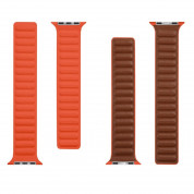 Tactical 731 Leather Loop Band - кожена каишка от естествена кожа за Apple Watch 38мм, 40мм, 41мм (оранжев) 2