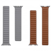 Tactical 725 Leather Loop Band - кожена каишка от естествена кожа за Apple Watch 38мм, 40мм, 41мм (сив) 2