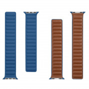 Tactical 728 Leather Loop Band - кожена каишка от естествена кожа за Apple Watch 38мм, 40мм (тъмносин) 2