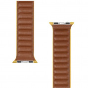 Tactical 733 Leather Loop Band - кожена каишка от естествена кожа за Apple Watch 38мм, 40мм (жълт) 1