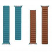 Tactical 738 Leather Loop Band - кожена каишка от естествена кожа за Apple Watch 42мм, 44мм, 45мм, Ultra 49мм (светлозелен) 2