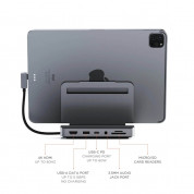 Satechi Aluminum Stand & Hub USB-C - захранване и мултифункционален хъб за свързване на допълнителна периферия за iPad Pro и USB-C устройства (сив) 1