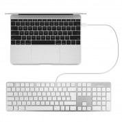Macally Slim USB Keyboard 104 Key Full-Size UK - USB клавиатура оптимизирана за MacBook (бял)  3
