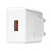 Baseus Speed Mini USB-A QC Wall Charger 18W (CCFS-W02) - захранване за ел. мрежа с USB-A изход с технология за бързо зареждане (бял) 2