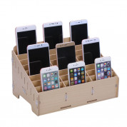 Multifunctional Chevy Board Mobile Phone Repair Wooden Tool Box - дървена кутия с 24 слота за организиране на смартофни и части (бял) 2