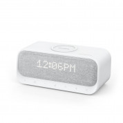 Anker SoundCore Wakey Bluetooth Speaker, FM, Clock, Qi 10W Charger - безжичен портативен спийкър с FM радио, часовник с аларма и поставка за безжично зареждане (бял)