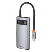 Baseus USB-C Metal Gleam Series 4-in-1 Hub (CAHUB-CY0G) - мултифункционален хъб за свързване на допълнителна периферия за устройства с USB-C (тъмносив)