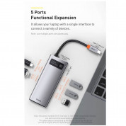 Baseus USB-C Metal Gleam Series 5-in-1 Hub (CAHUB-CX0G) (space gray) 5