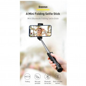 Baseus Ultra Mini Bluetooth Folding Selfie Stick - портативен разтегаем безжичен селфи стик за мобилни телефони (бял) 5