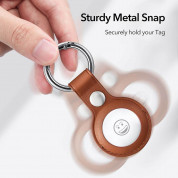 Sdesign AirTag Metro Leather Keyring Case - стилен ключодържател от изкуствена кожа за Apple AirTag (кафяв) 2