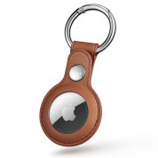 Sdesign AirTag Metro Leather Keyring Case - стилен ключодържател от изкуствена кожа за Apple AirTag (кафяв)