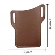 JC Belt Case Universal - кожен калъф за колана за смартфони до 6 инча (кафяв) 4