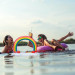Relaxdays Inflatable Pool Drink Holder Rainbow - надуваема поставка за напитки за плаж (шарен) 2