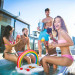 Relaxdays Inflatable Pool Drink Holder Rainbow - надуваема поставка за напитки за плаж (шарен) 3