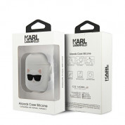 Karl Lagerfeld Airpods Choupette Silicone Case - силиконов калъф с карабинер за Apple Airpods и Apple Airpods 2 (бял) 2