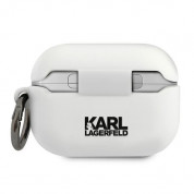 Karl Lagerfeld Airpods Pro Choupette Silicone Case - силиконов калъф с карабинер за Apple Airpods Pro (бял) 1