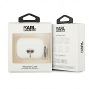 Karl Lagerfeld Airpods Pro Ikonik Silicone Case - силиконов калъф с карабинер за Apple Airpods Pro (бял) 2