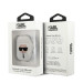 Karl Lagerfeld Airpods Ikonik Silicone Case - силиконов калъф с карабинер за Apple Airpods и Apple Airpods 2 (бял) 3