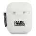 Karl Lagerfeld Airpods Ikonik Silicone Case - силиконов калъф с карабинер за Apple Airpods и Apple Airpods 2 (бял) 2