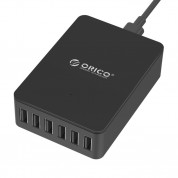 Orico Smart Desktop Charger 6 x USB 50W - захранване за ел. мрежа с 6xUSB за мобилни телефони и таблети (черен)