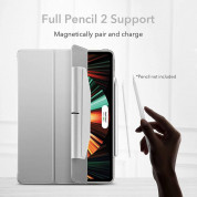 ESR Ascend Trifold Case - полиуретанов калъф с поставка и отделение за Apple Pencil 2 за iPad Pro 12.9 M1 (2021) (сребрист) 4