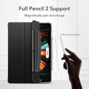 ESR Ascend Trifold Case - полиуретанов калъф с поставка и отделение за Apple Pencil 2 за iPad Pro 12.9 M1 (2021) (черен) 2