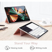 ESR Ascend Trifold Case - полиуретанов калъф с поставка и отделение за Apple Pencil 2 за iPad Pro 12.9 M1 (2021) (розово злато) 3