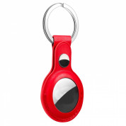 Loco AirTag Dot Vegan Leather Keyring Case - ключодържател от изкуствена кожа за Apple AirTag (червен)