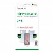 4smarts 360° Protection Set - тънък силиконов кейс и стъклено защитно покритие за дисплея на Samsung Galaxy Xcover 5 (прозрачен) 1