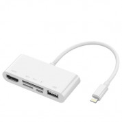 4smarts 5in1 Hub with Lightning Connector - хъб с Lightning конектор за свързване на допълнителна периферия за iPhone и iPad (бял)