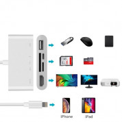4smarts 5in1 Hub with Lightning Connector - хъб с Lightning конектор за свързване на допълнителна периферия за iPhone и iPad (бял) 2