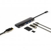 4smarts 6in1 Hub with DeX Function - USB-C хъб поддържащ DeX функционалност, HDMI, USB-C, 2xUSB, SD, MicroSD (тъмносив) 6
