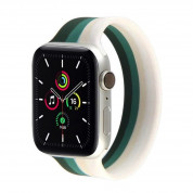 JC Design Silicone SoloLoop Band for Apple Watch 42, 44, 45mm, Ultra 49mm (white-green)