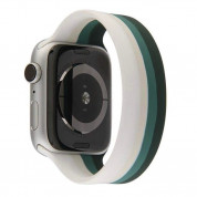 JC Design Silicone SoloLoop Band - силиконова каишка за Apple Watch 38мм, 40мм, 41мм (бял-зелен) 1