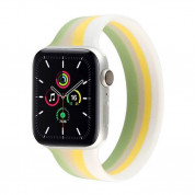 JC Design Silicone SoloLoop Band - силиконова каишка за Apple Watch 42мм, 44мм, 45мм, Ultra 49мм (бял-жълт)