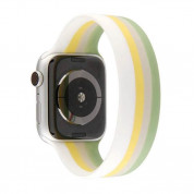 JC Design Silicone SoloLoop Band - силиконова каишка за Apple Watch 38мм, 40мм, 41мм (бял-жълт) 1