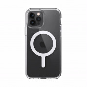 Speck Presidio Perfect Clear MagSafe Case - удароустойчив хибриден кейс с вграден магнитен конектор (MagSafe) за iPhone 12, iPhone 12 Pro (прозрачен)