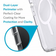 Speck Presidio Perfect Clear MagSafe Case - удароустойчив хибриден кейс с вграден магнитен конектор (MagSafe) за iPhone 12, iPhone 12 Pro (прозрачен) 6