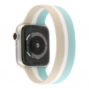 JC Design Silicone SoloLoop Band - силиконова каишка за Apple Watch 42мм, 44мм, 45мм, Ultra 49мм (бял-син) 1