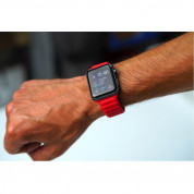 JC Design Silicone Link Band - магнитна силиконова каишка за Apple Watch 38мм, 40мм (червен) 2