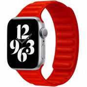 JC Design Silicone Link Band - магнитна силиконова каишка за Apple Watch 38мм, 40мм (червен)